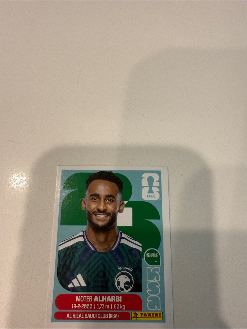 Panini Green and Teal Moteb Alharbi Football Card